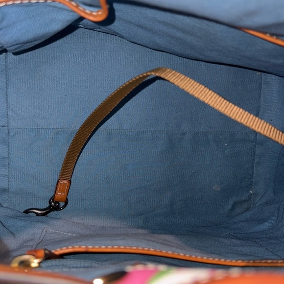 Dooney & Bourke Floral bucket bag shoulder bag daylilies white yellow pink gre - Picture 16 of 16